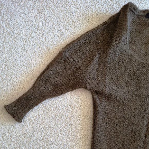 Cotélac Mohair Sweater Dress Tunic with Scoop Neck Olive Size 4 (US 12) - Picture 10 of 12